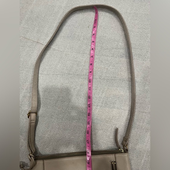 Fossil Tara Crossbody Bag Graystone Leather with zipper - Picture 9 of 11